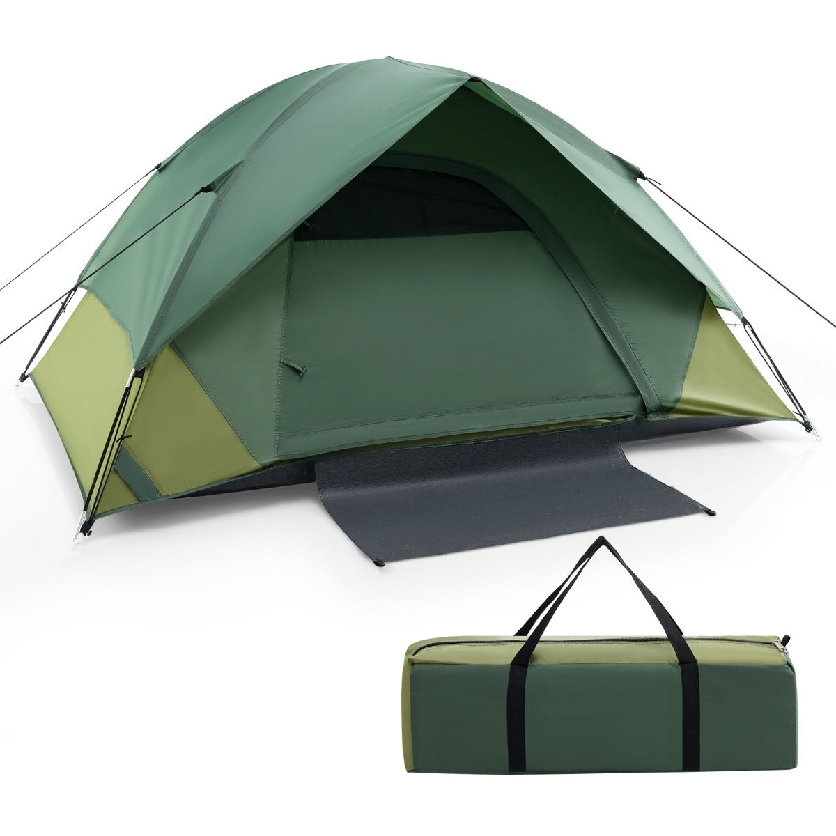 LIVSK Lichtgewicht Campingtent voor 2 Personen - Waterdicht met Afneembare Regenhoes - Ventilerend en Winddicht - Groen