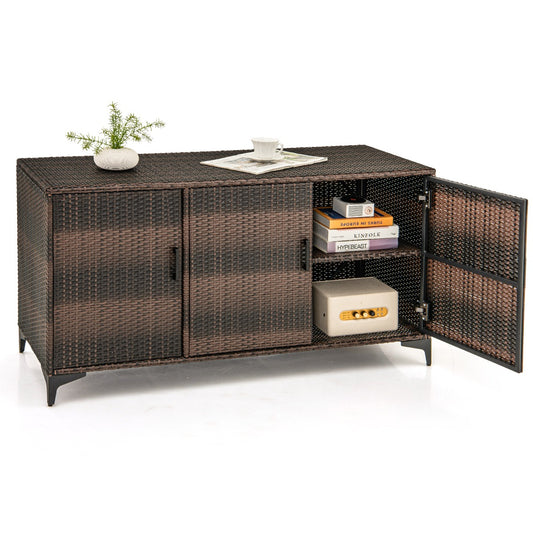 LIVSK PE Geweven Hars Opbergbox 318L - Duurzaam Metalen Frame - Afneembare Planken - Waterdicht - Anti-kantelbeveiliging -