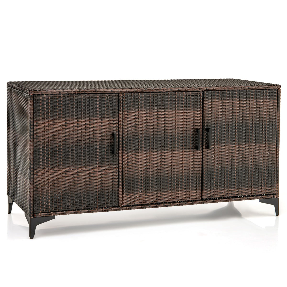 LIVSK PE Geweven Hars Opbergbox 318L - Duurzaam Metalen Frame - Afneembare Planken - Waterdicht - Anti-kantelbeveiliging -