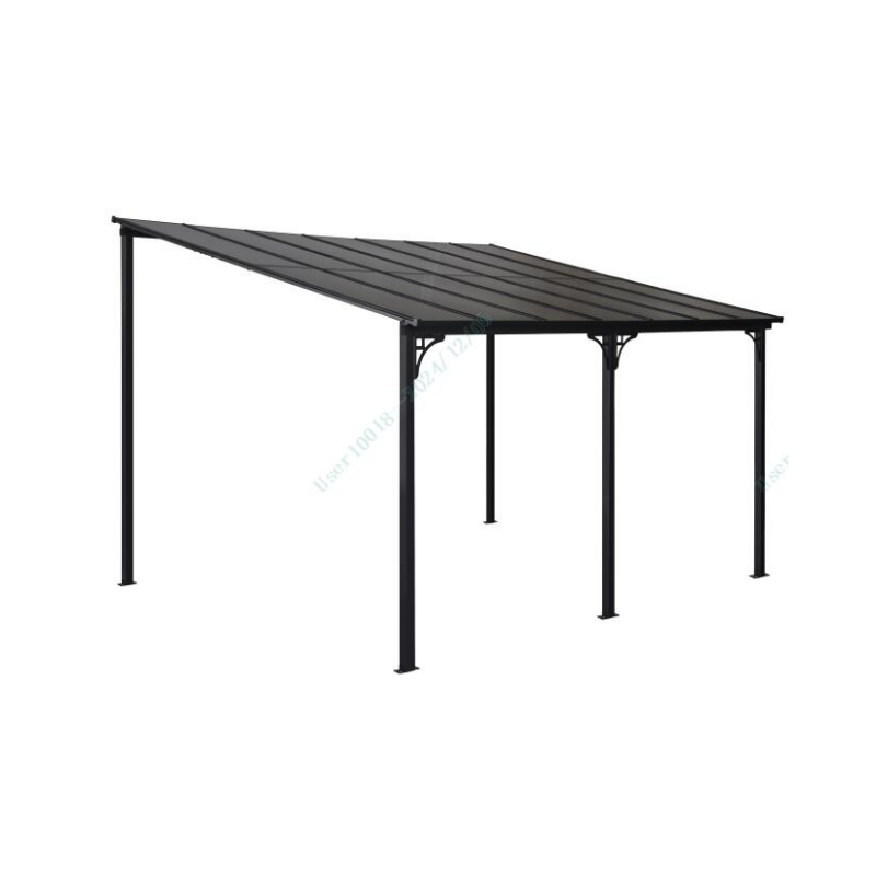 LIVSK Hardtop Paviljoen 305 x 400 cm - Polycarbonaat Dak - Muurbevestiging - Windbestendig - Voor Buitenleven - Zwart