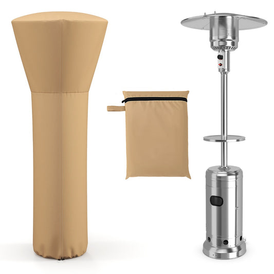 Livsk costway terrasverwarminghoes met ritssluiting en opbergtas beschermhoes voor verwarming 220 x 865 x 485 cm beige