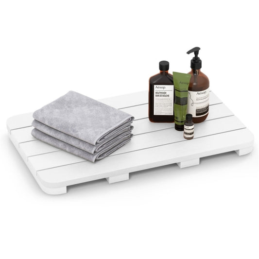 LIVSK Waterdichte Badmat van HIPS - Antislip met Rubberen Kussentjes - Voor Binnen en Buiten - 55 x 34 x 4,5 cm - Bruin/Wit