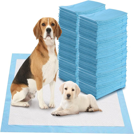 LIVSK Hygiënische Trainingspads - 5-Laags Lekvrij Ontwerp - Hypoallergeen - Voor Puppytraining - 100 Stuks - Wit en Blauw