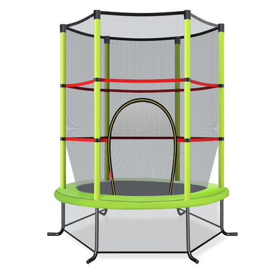LIVSK Trampoline voor Kinderen - 360° Veiligheidsnet - Zachte EPE-schuim Staalpijpen - 30 Spankoorden - Ideaal voor Binnen en