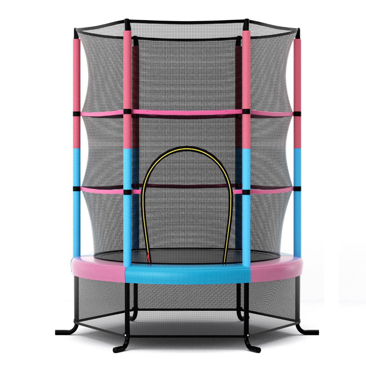 LIVSK Peutertrampoline - 360° Veiligheidsomheining - 30 Spankoorden - Voor Binnen en Buiten - Tot 135 kg - Rood