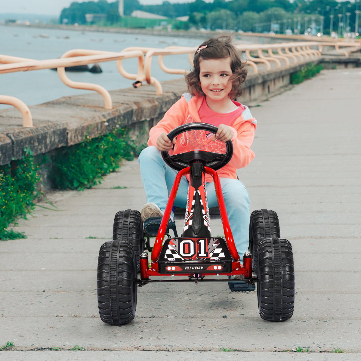 LIVSK Verstelbare Trapauto - Pedaalaandrijving - Antislip Wielen - Voor Kinderen van 3-6 Jaar - Tot 30 kg - Zoals afgebeeld