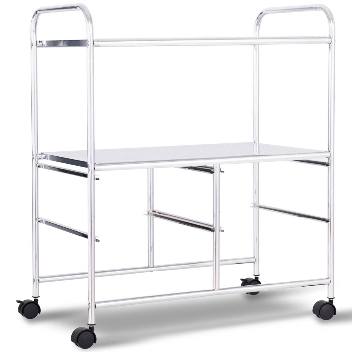 LIVSK Rollende Opbergwagen - 4 Lades en 2 Planken - Chroomstaal Frame - Universele Wielen - 58,5 x 37 x 75 cm - Zoals afgebeeld
