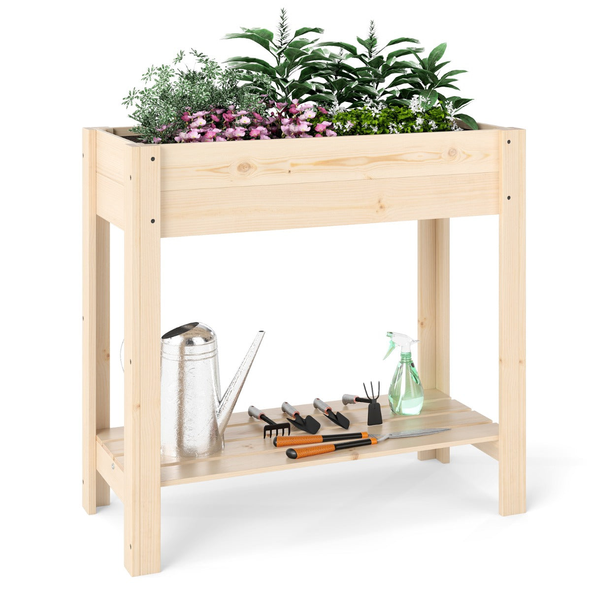 LIVSK Hoge Bloeiplant - Ergonomische Hoogte voor Gemakkelijk Kweken - Ruime Kweekruimte - Onderste Plank - Natuurlijk
