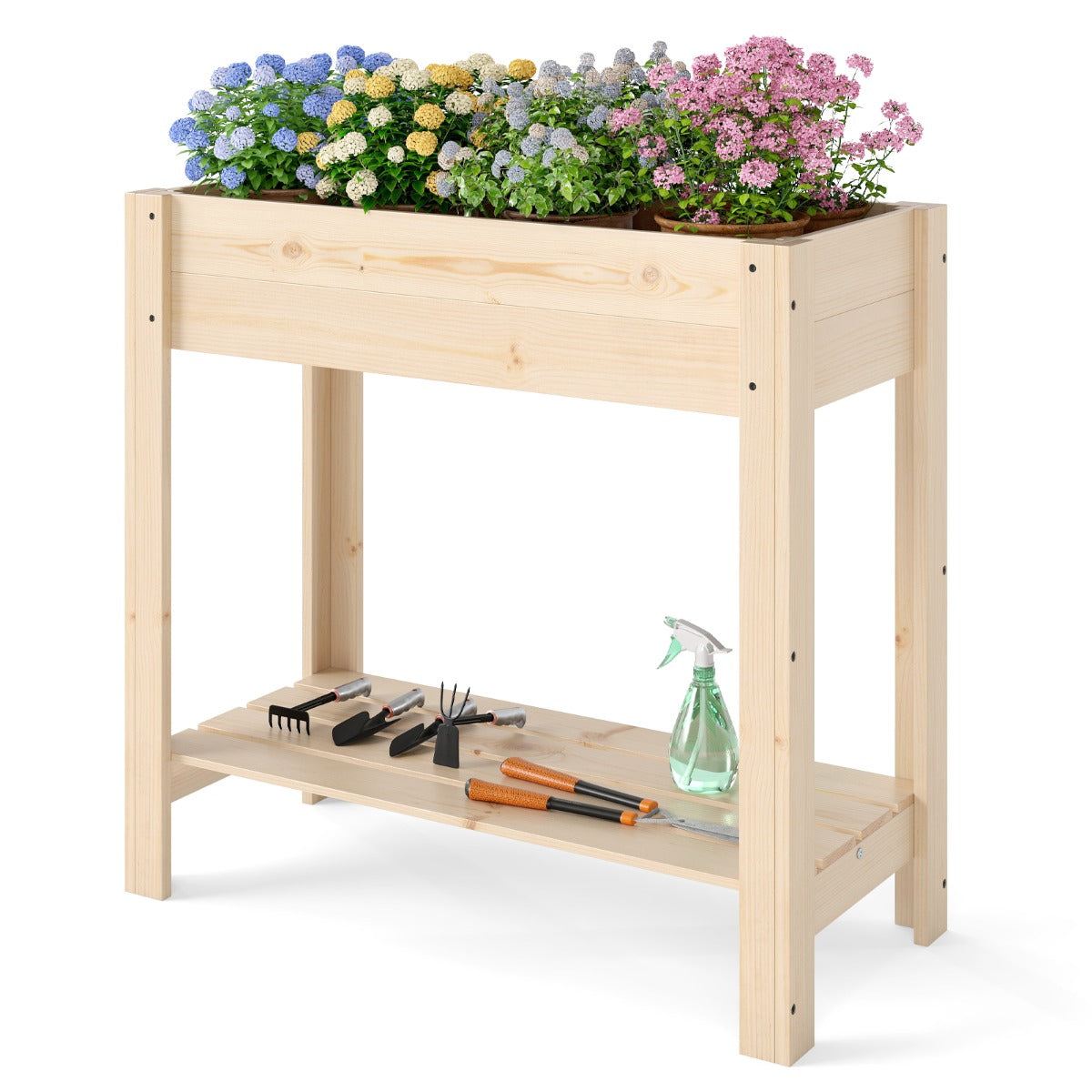 LIVSK Hoge Bloeiplant - Ergonomische Hoogte voor Gemakkelijk Kweken - Ruime Kweekruimte - Onderste Plank - Natuurlijk