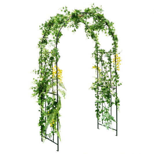 Livsk costway tuinboog 220 cm stevige metalen boog pergola decoratie plantensteun voor de binnenplaats