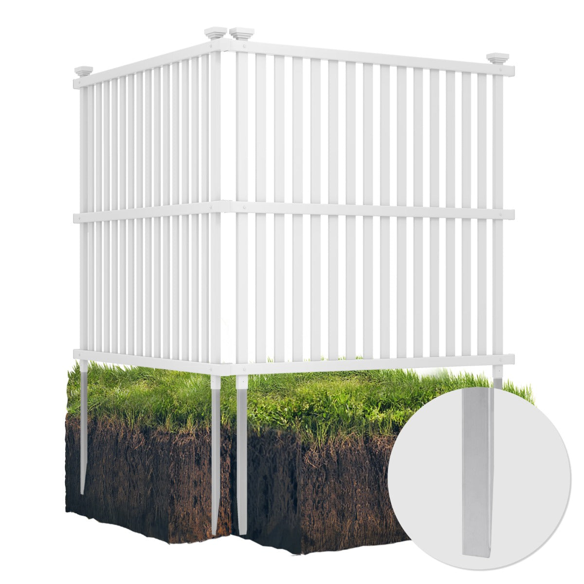 LIVSK Airconditioningschutting 2-delig - Flexibele Verbindingen - Eenvoudige Installatie - Duurzaam PVC - 113 x 114 cm - Wit