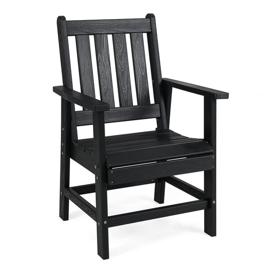 LIVSK HDPE-tuinstoel - Weerbestendig en kleurvast - Ergonomisch en stabiel - Voor binnen en buiten - 61 x 61,5 x 95 cm - Zwart