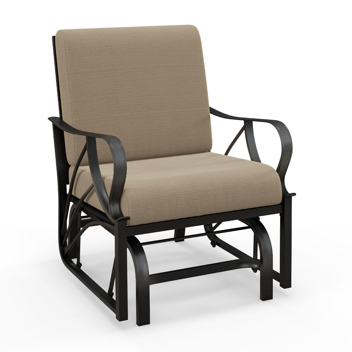 LIVSK Schommelstoel met Zacht Gevoerd Kussen - Ergonomisch Design - Robuust Metalen Frame - Draagvermogen 150 kg - Elegant voor