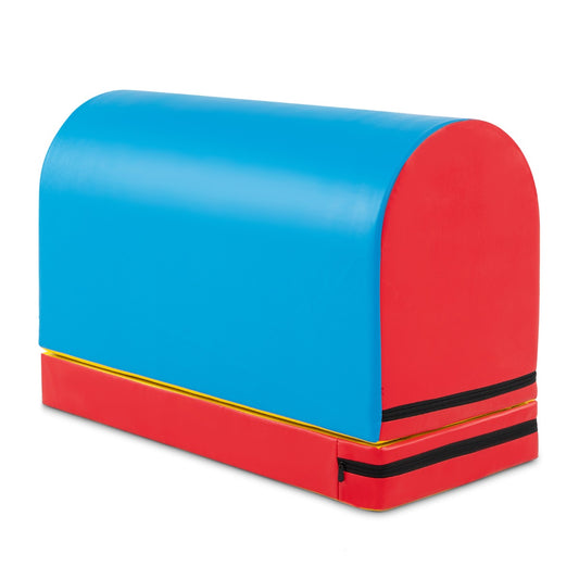Livsk costway tumblingmat in de vorm van een brievenbus springkist met afneembare mat marineblauw