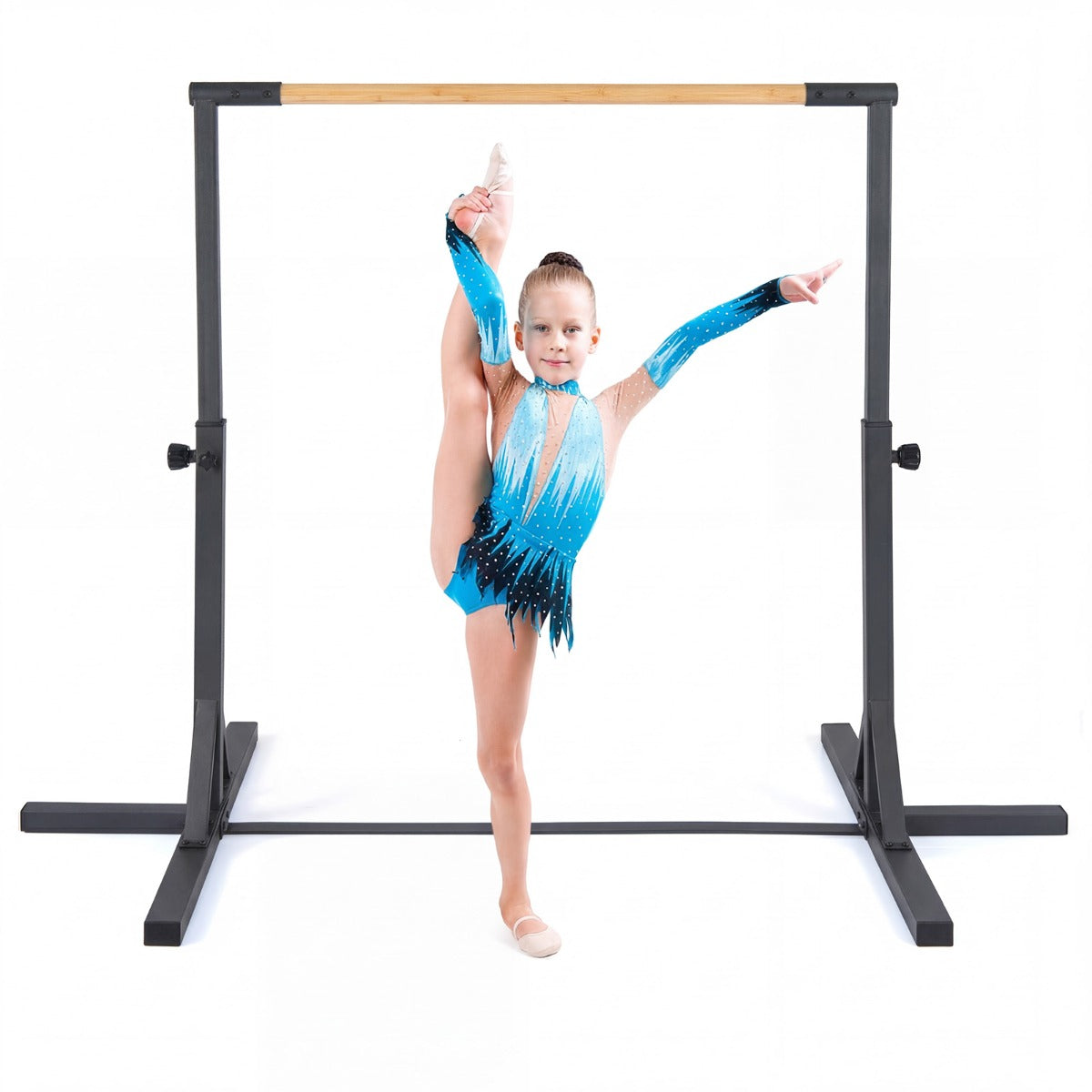 Livsk costway turnstang horizontale turnstang in hoogte verstelbaar tot 12 standen met een metalen frame en antislipvoet zwart