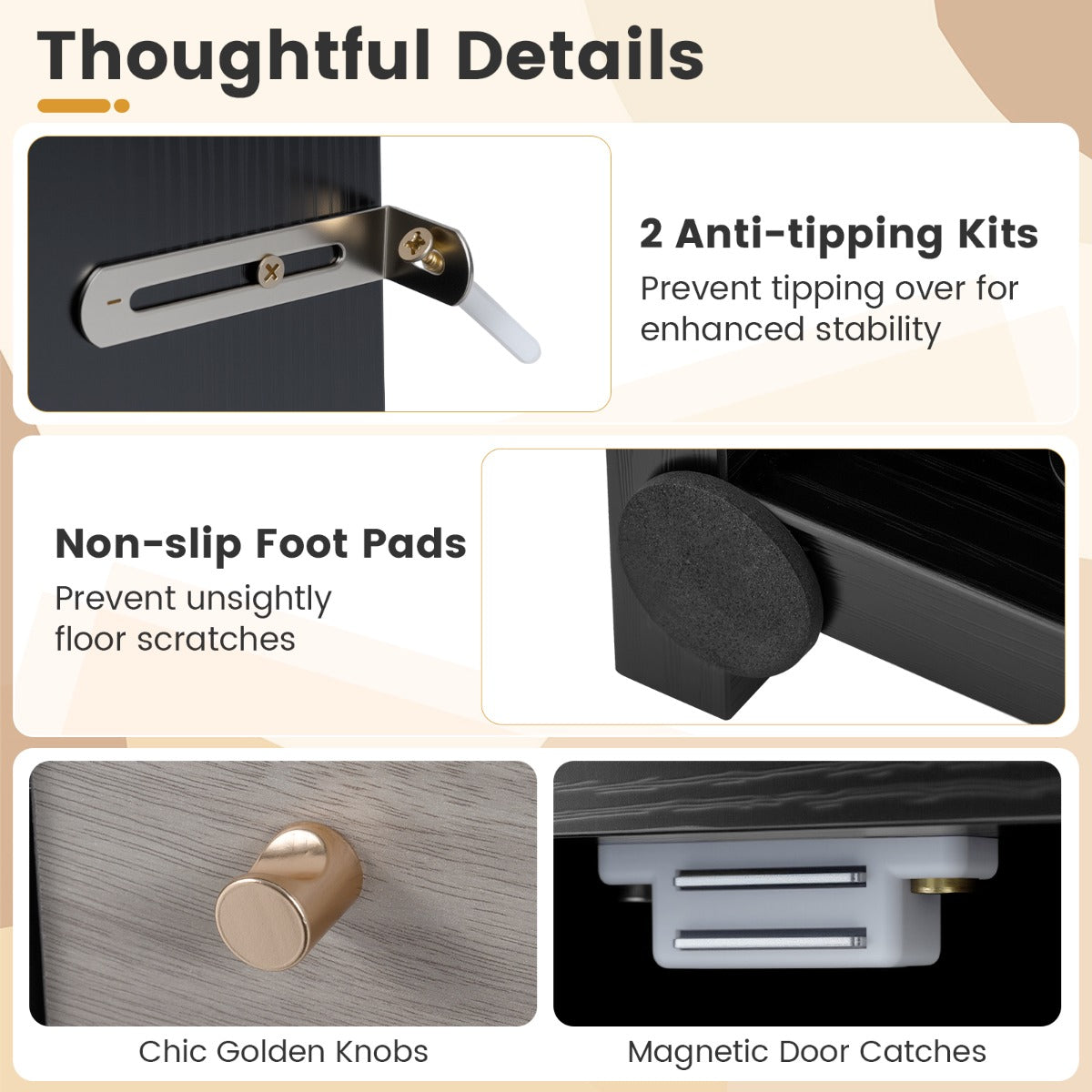 Livsk costway tv kast met ledverlichting voor 65 tv tv kast met verstelbare plank en open vak voor open haard 6