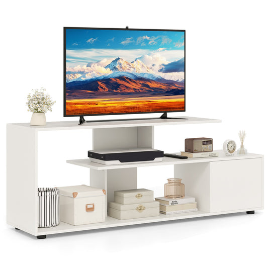 LIVSK TV-standaard voor TV's tot 55 inch - Open planken - 5 steunpoten - Stevige constructie - 152 x 38 x 58,5 cm - Rustiek bruin