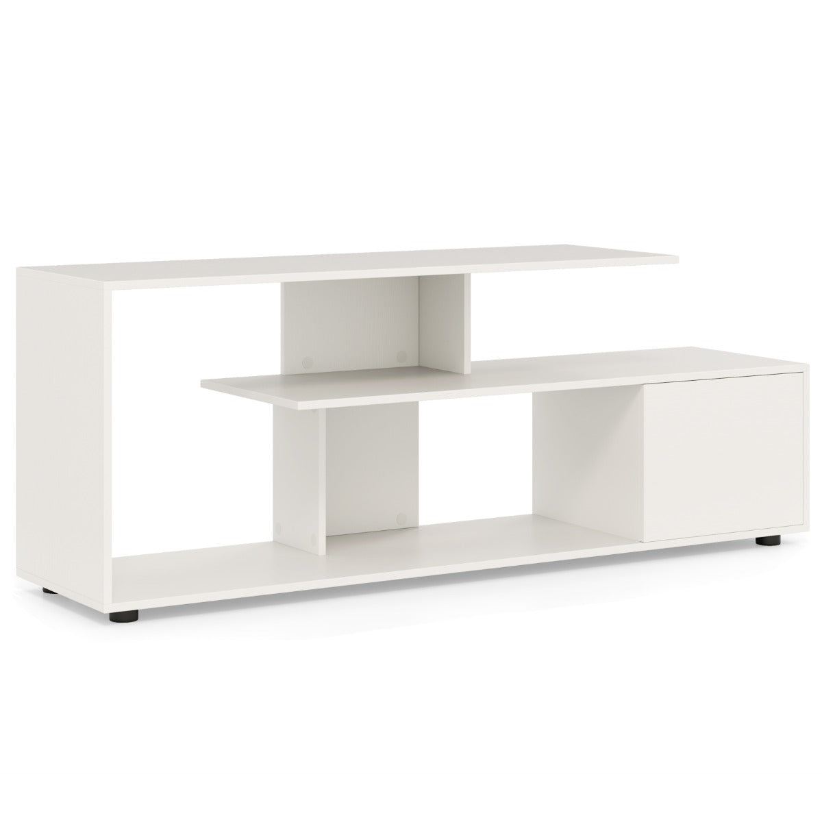 LIVSK TV-standaard voor TV's tot 55 inch - Open planken - 5 steunpoten - Stevige constructie - 152 x 38 x 58,5 cm - Rustiek bruin
