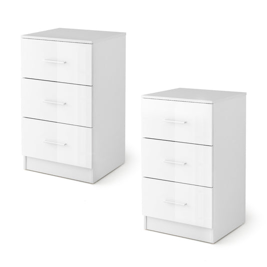 LIVSK 3-laden archiefkast - Opbergruimte voor A4-bestanden - Ergonomische handgrepen - Stevige houten constructie - Wit