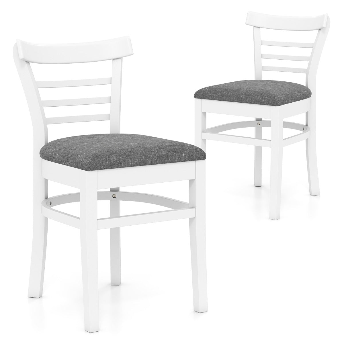 LIVSK Eetkamerstoelen Set - Ergonomisch Ontwerp - Stevig Rubberhout - Draagvermogen 180 kg - Ademend Stof of Kunstleer - Naturel