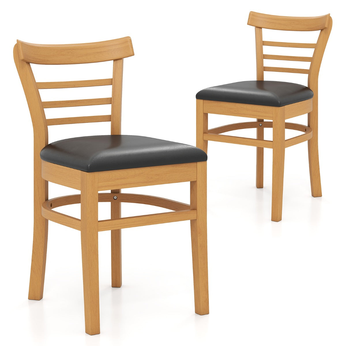 LIVSK Eetkamerstoelen Set van 2 - Rubberhouten Frame - Verbeterd Zitcomfort - Keuze Stof of Kunstleer - Tot 180 kg - Naturel +