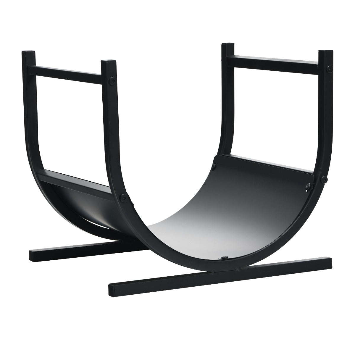 LIVSK Haardhoutrek - Stevig U-vormig Ontwerp - 30 kg Capaciteit - Houdt Hout Droog - 43 x 37 x 39,5 cm - Zwart