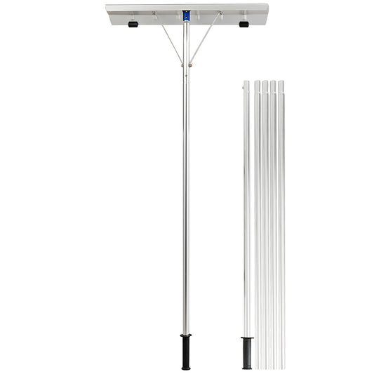 LIVSK Uitschuifbare Daksneeuwhark - Lichtgewicht Aluminium - Antislip TPE-handvat - Verstelbare Lengte 160-610 cm - Blauw
