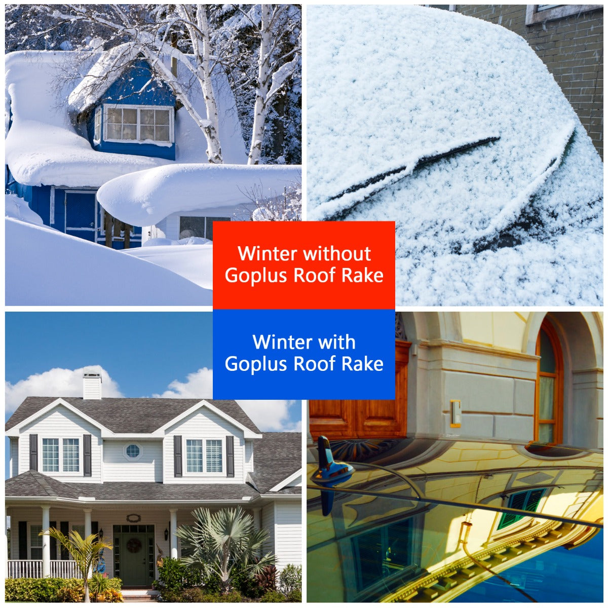 LIVSK Multifunctionele Sneeuwschep en Dakhark - Lichtgewicht en Verstelbaar van 180 cm tot 661 cm - Duurzaam Aluminium - Zilver