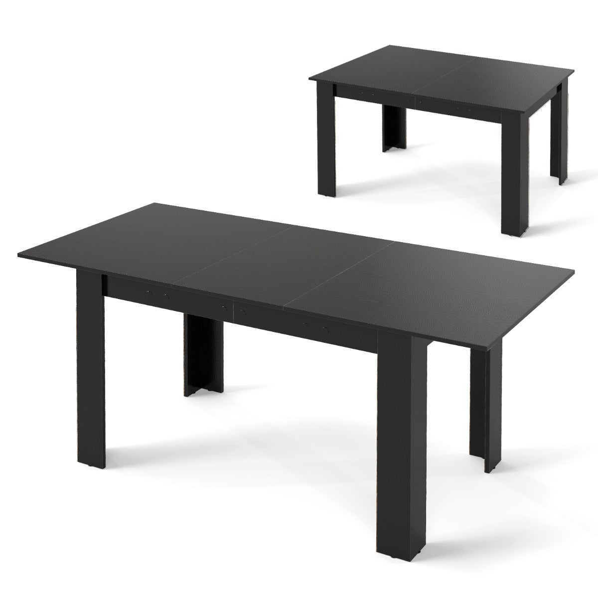 Livsk costway uitschuifbare eettafel moderne keukentafel met verstelbaar blad l vormige poten ruimtebesparend industrieel eetkamermeubilair 1 1