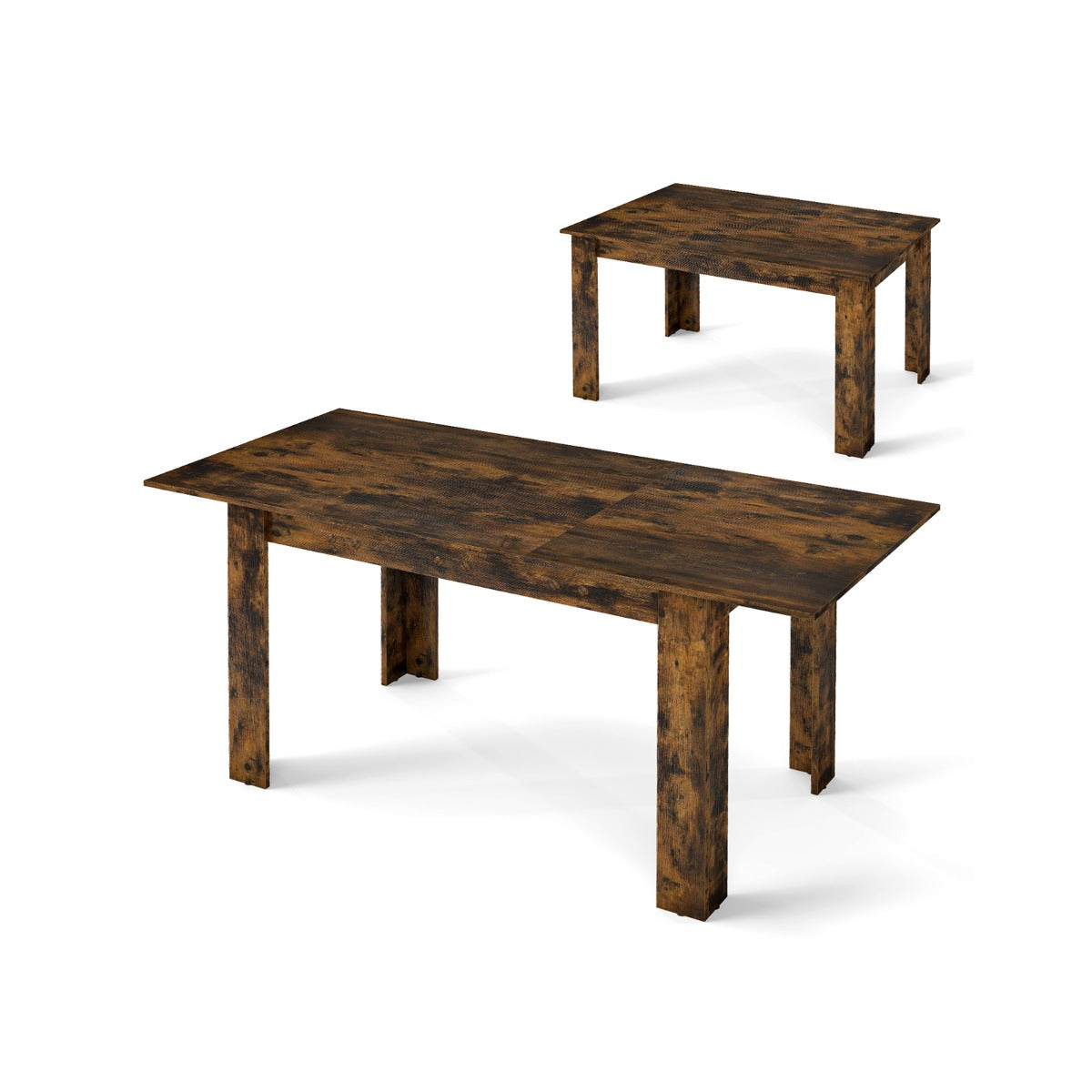 Livsk costway uitschuifbare eettafel moderne keukentafel met verstelbaar tafelblad l vormige poten ruimtebesparend meubilair in industriele stijl 1 1