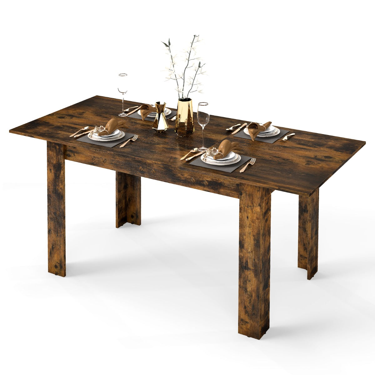 Livsk costway uitschuifbare eettafel moderne keukentafel met verstelbaar tafelblad l vormige poten ruimtebesparend meubilair in industriele stijl