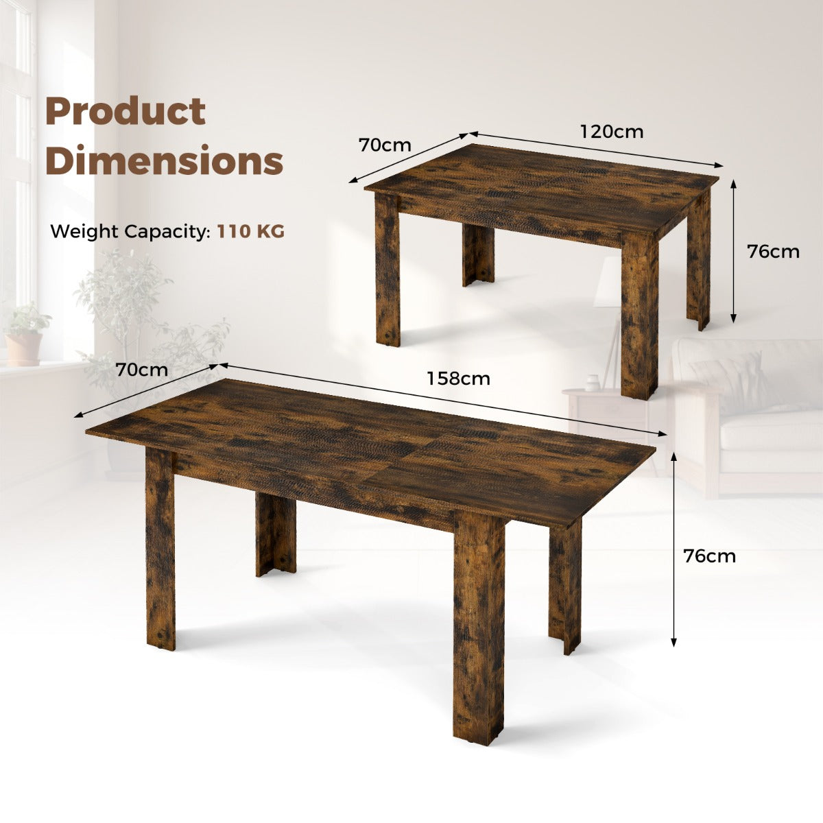 Livsk costway uitschuifbare eettafel moderne keukentafel met verstelbaar tafelblad l vormige poten ruimtebesparend meubilair in industriele stijl 2