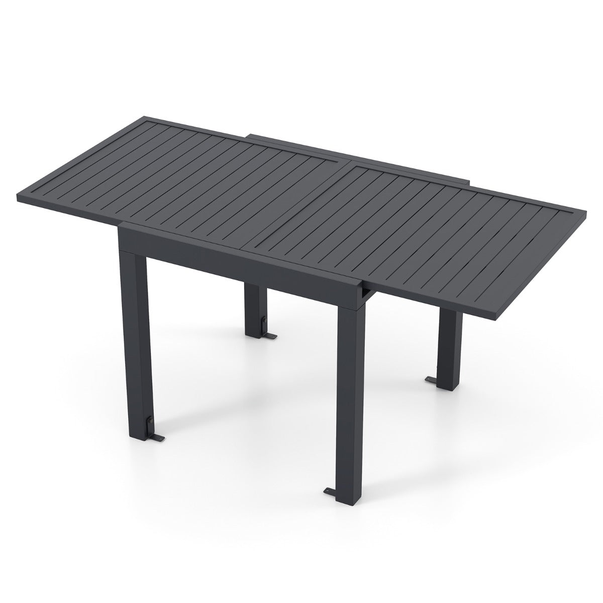LIVSK Uitschuifbare Terraseettafel - Voor 4-6 Personen - Duurzaam Aluminium - Stabiele Constructie - 80/160 x 80 x 75 cm -