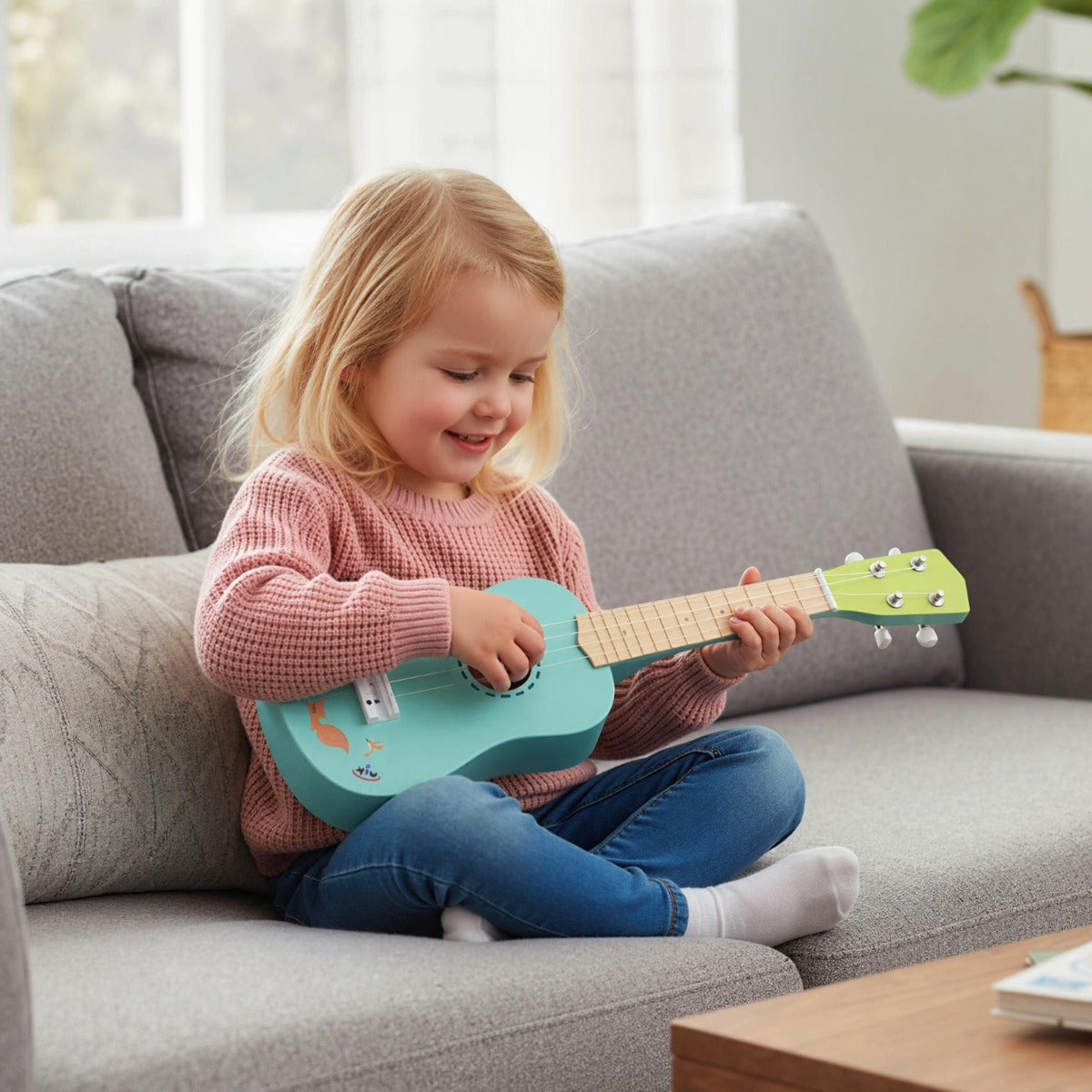 Livsk costway ukelele gitaar voor kinderen mini ukelele met 4 snaren en lindehouten body voor kinderen vanaf 3 jaar 6