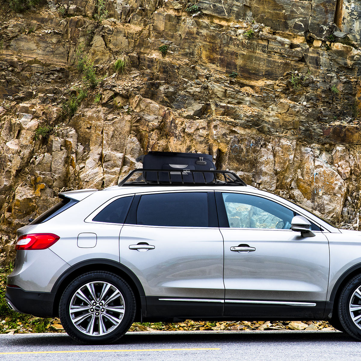 LIVSK Dakrek van Staal - Zware Constructie - Voor 100 kg - 16,5 cm Hoog - Eenvoudig te Installeren - Zwart