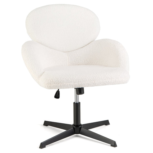 LIVSK Ergonomische Bureaustoel - Brede Zitting 60 x 50 cm - Verstelbare Zithoogte 42-54 cm - Kantelfunctie - Draaibaar - Wit