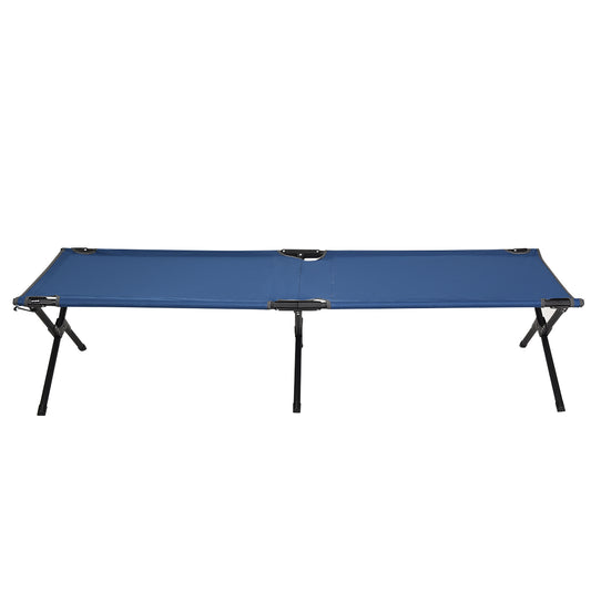 LIVSK Opvouwbaar Campingbed - Robuust Metaal - Draagvermogen 136 kg - 190 x 67 x 42 cm - Inclusief Draagtas - Blauw