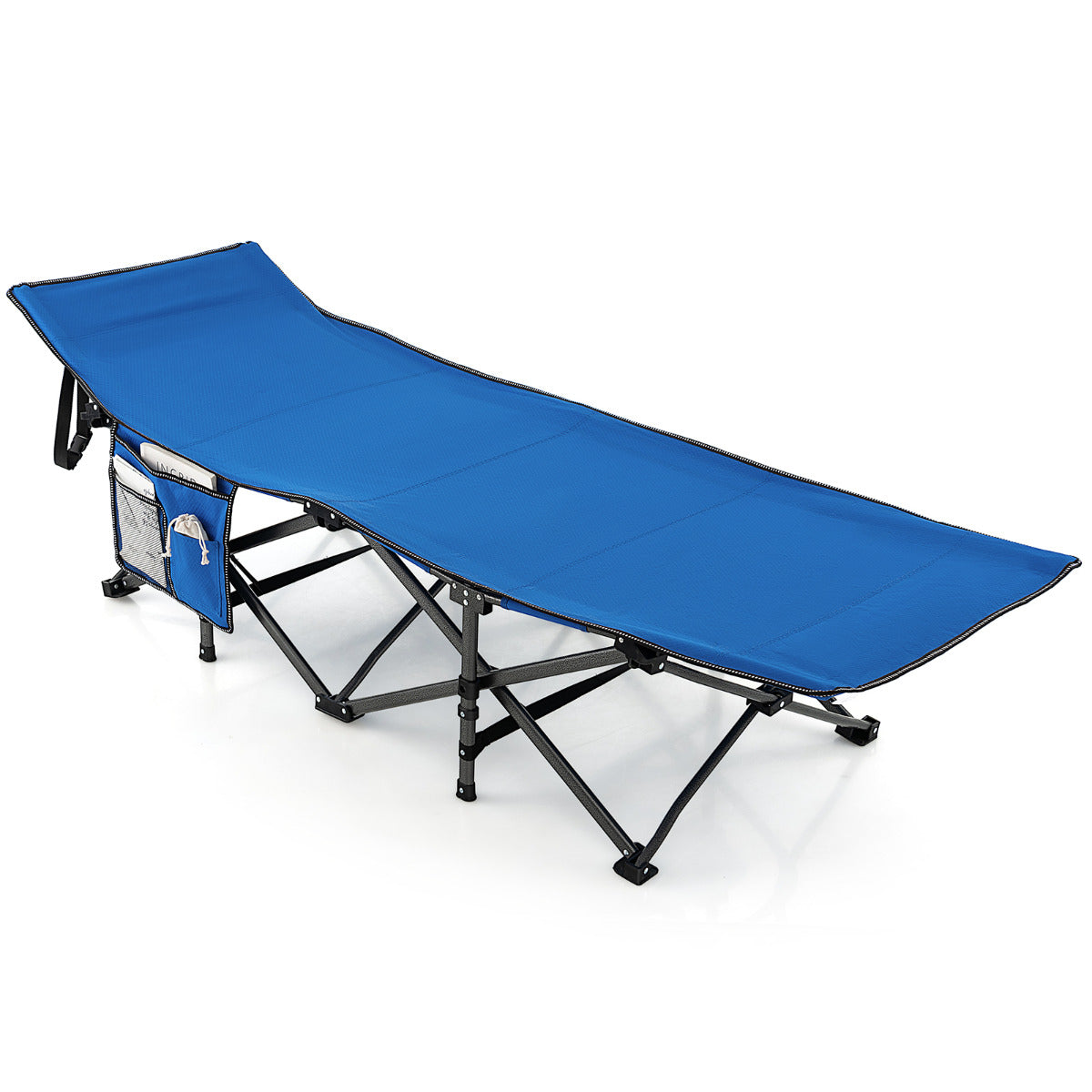 LIVSK Campingligstoel - Inklapbaar - Draagvermogen tot 272 kg - Stabiele X-vormige Structuur - Hoogwaardige Oxford-stof - Blauw