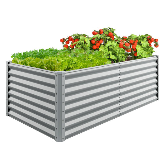 LIVSK Verhoogd Tuinbed - Royale Capaciteit voor Diverse Planten - Open Bodem voor Luchtcirculatie - Gegalvaniseerd Metaal - 180 x