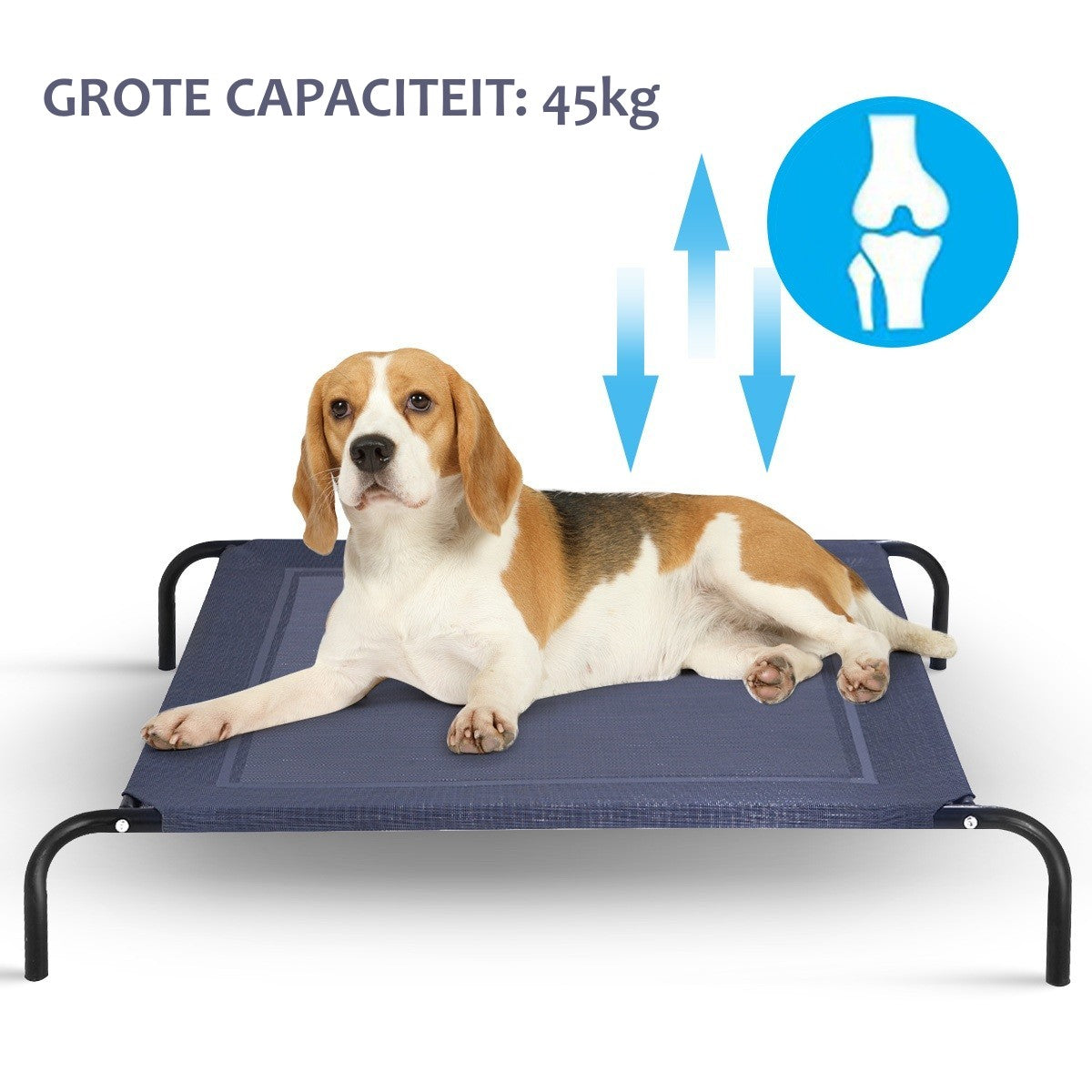 LIVSK Verhoogd Hondenbed - Ademend en Waterdicht - Ondersteunend Platform - Stabiele Structuur - Tot 40 kg - Grijs