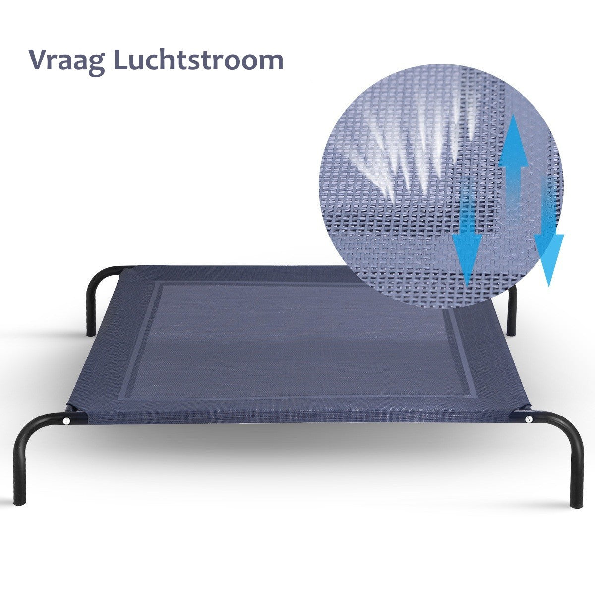 LIVSK Verhoogd Hondenbed - Ademend en Waterdicht - Ondersteunend Platform - Stabiele Structuur - Tot 40 kg - Grijs