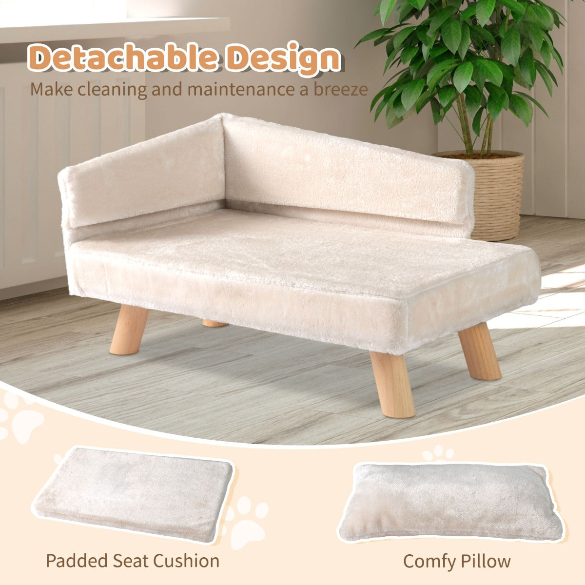 Livsk costway verhoogd huisdierenbed geschikt voor middelgrote en kleine huisdieren 5