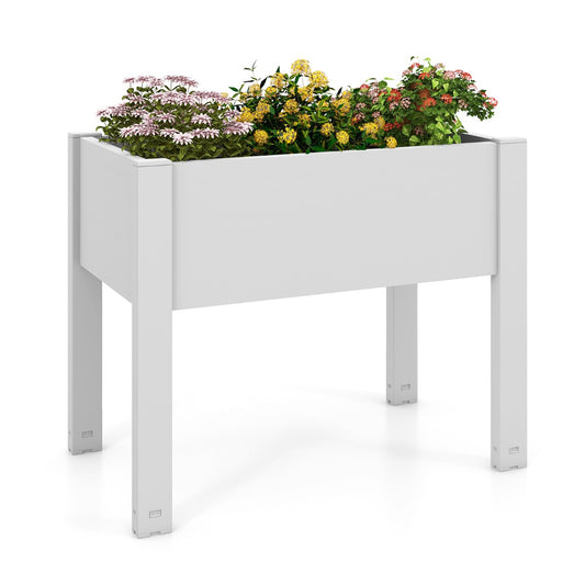LIVSK Zelfwatergevend Tuinbed - Kweekoppervlak 53 liter - Waterniveau-indicator - Verhoogd Ontwerp - Eenvoudige Montage - Wit
