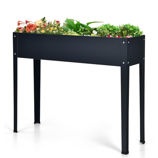 LIVSK Verhoogd Tuinbed - Duurzaam Gegalvaniseerd Staal - Afvoergaten voor Vochtbalans - Eenvoudige Montage - 100 x 30 x 80 cm -