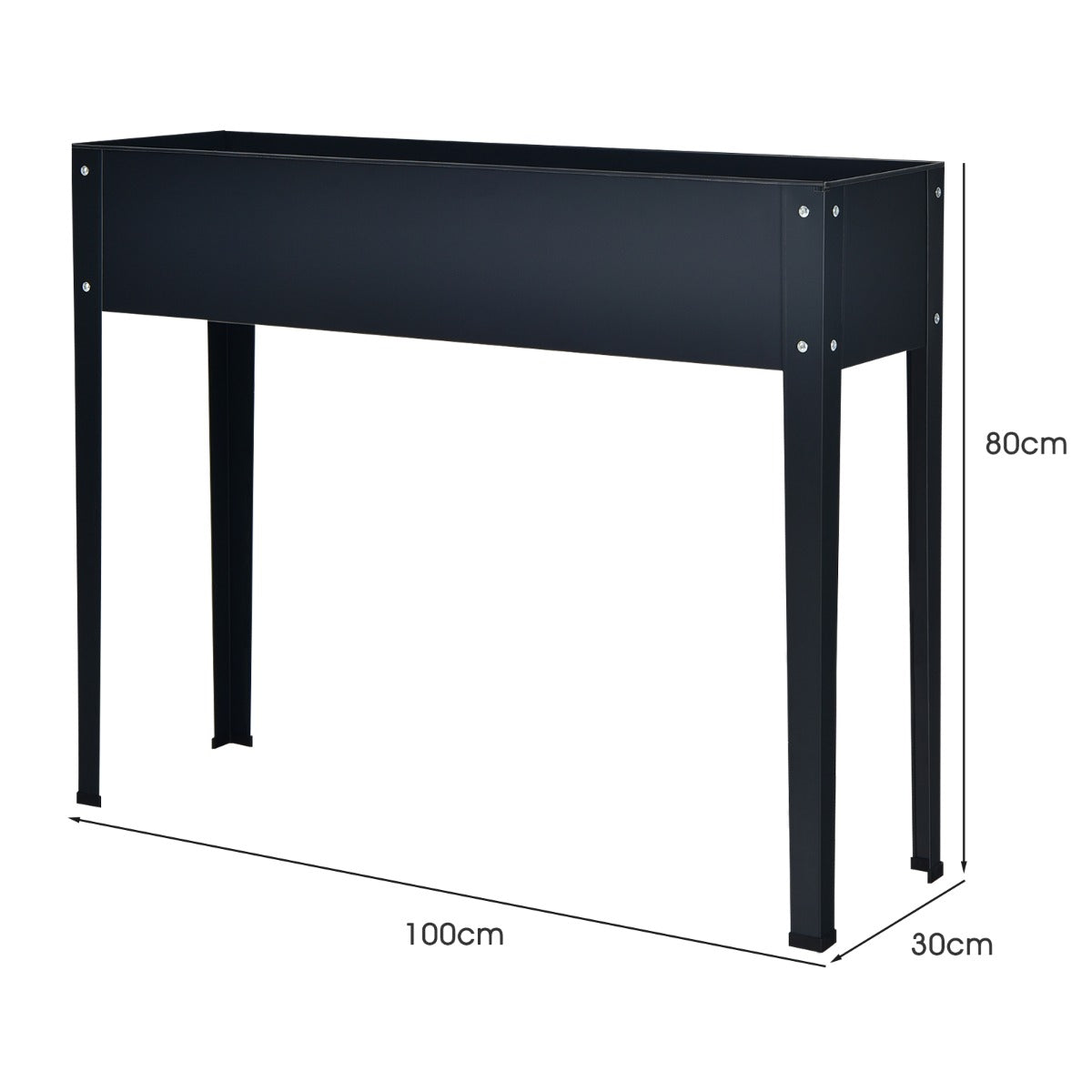 LIVSK Verhoogd Tuinbed - Duurzaam Gegalvaniseerd Staal - Afvoergaten voor Vochtbalans - Eenvoudige Montage - 100 x 30 x 80 cm -