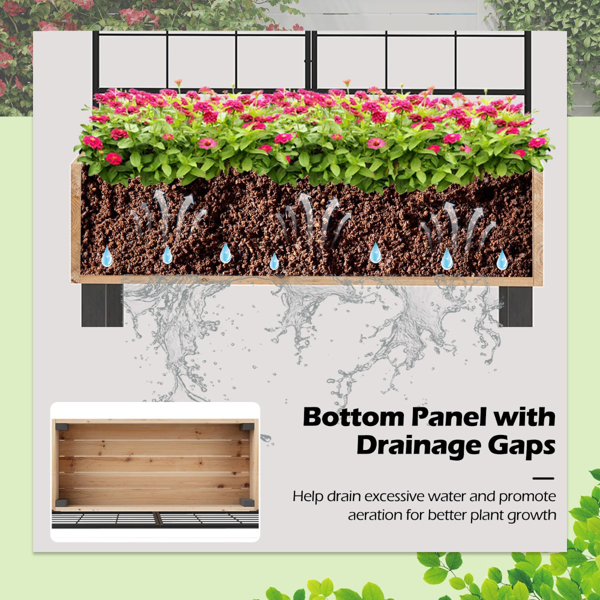 LIVSK Verhoogde Houten Plantenbak met Trellis - Ruim Kweekoppervlak - Ergonomisch Ontwerp - Duurzaam Dennenhout - Natuurlijk