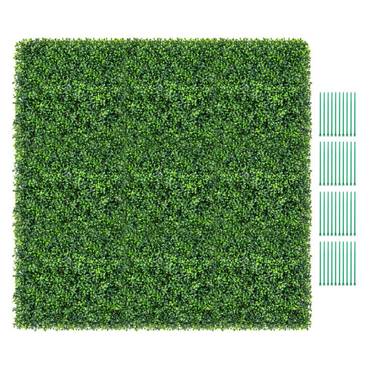 LIVSK Kunstmatige Buxuspanelen - 12 stuks van 50 x 50 cm - Realistisch en Duurzaam - Eenvoudige Installatie - Groen