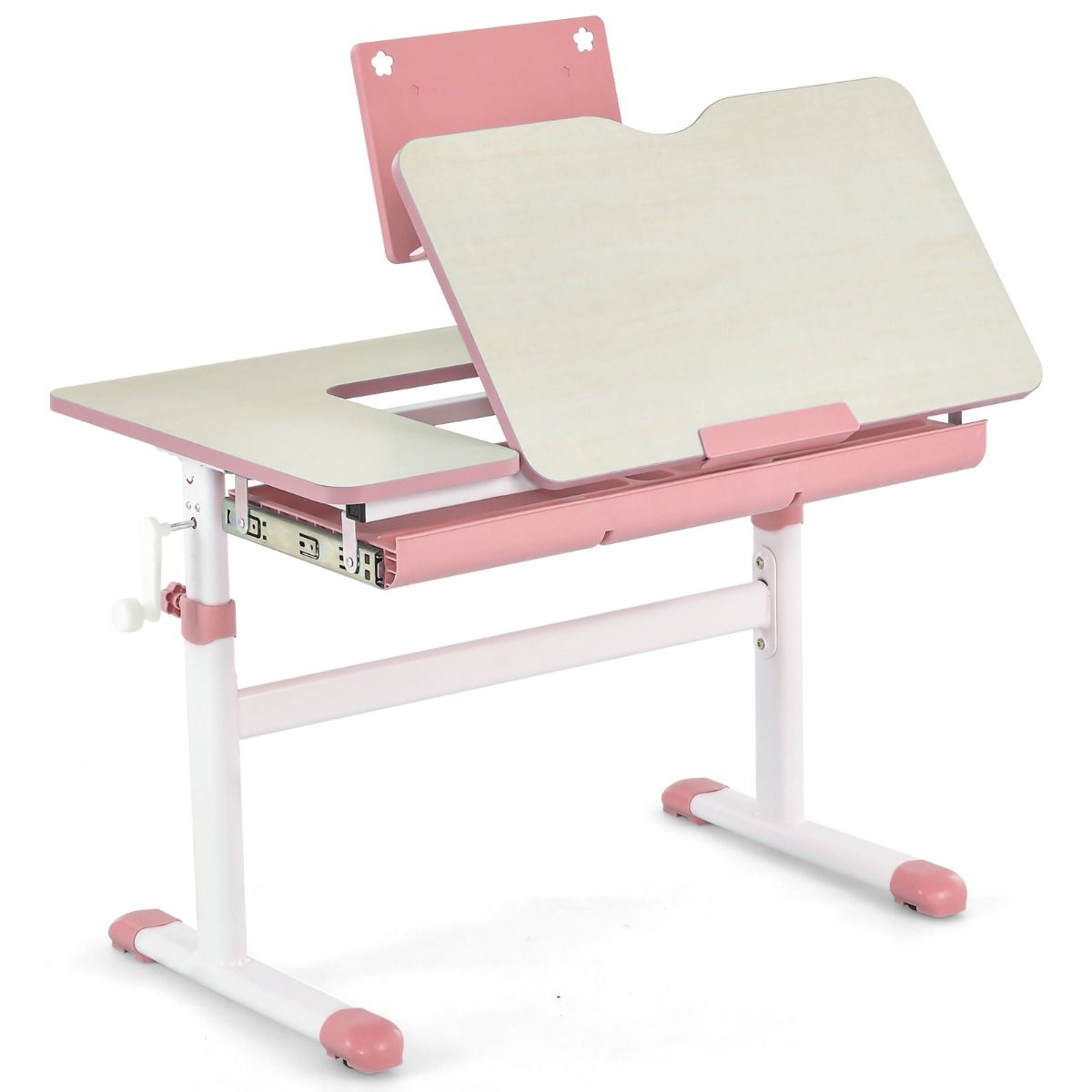 Livsk costway verstelbaar kinderbureau en bureau stoel met verstelbare hoogte ergonomische tafel en draaibare stoel met gaasrugleuning