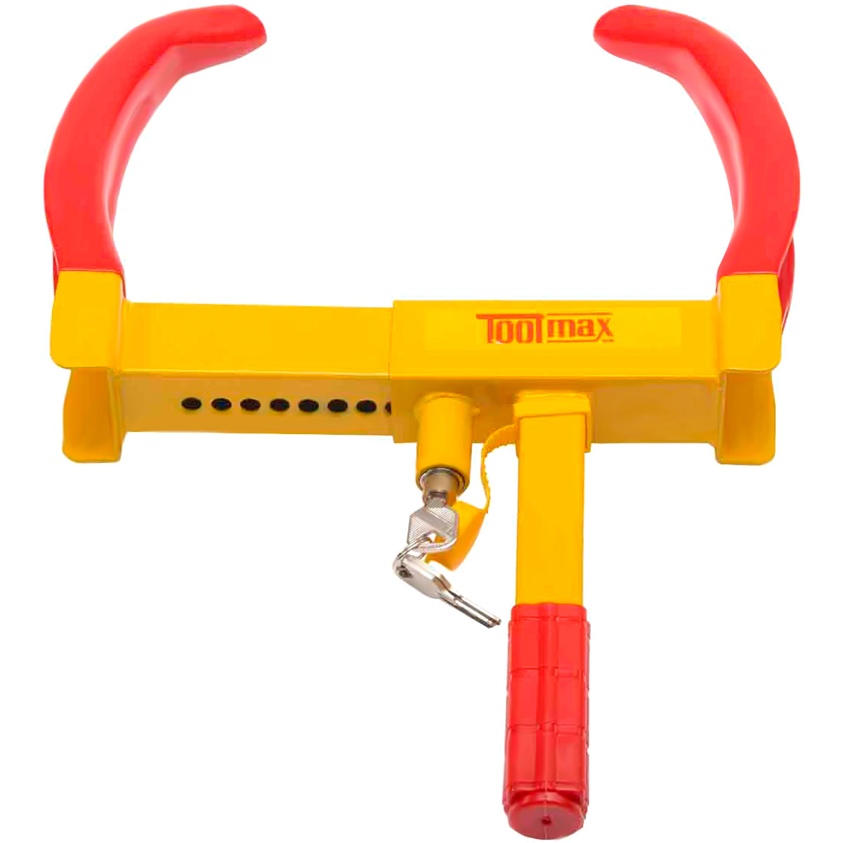 LIVSK Robuust Bandenslot - Zwaar Staal met Zachte Coating - Geschikt voor 178-280 mm Banden - Inclusief 3 Sleutels - Rood-Geel