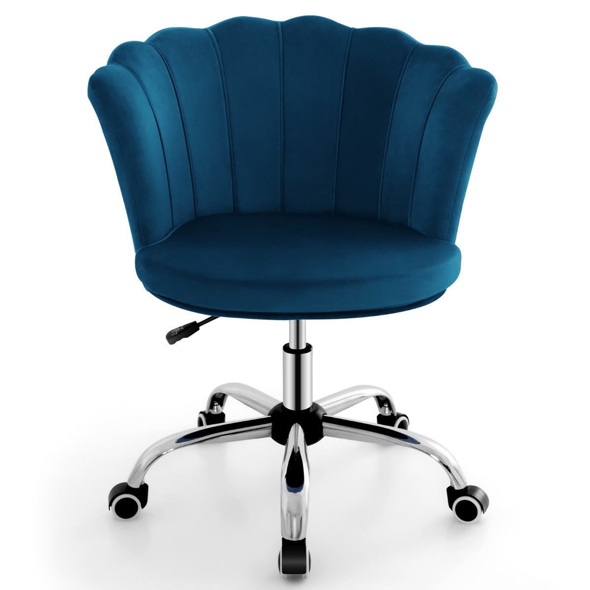 LIVSK Kapfauteuil - Ergonomische Schelpenrug - Verstelbare Zithoogte - 360° Draaibaar - Tot 150 kg - Blauw